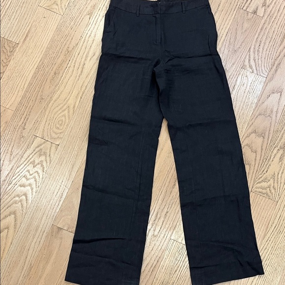 Monoprix Linen Black Pants - Picture 1 of 8